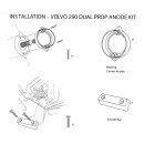 Tecnoseal Anodenset für Volvo Penta AQ 290 Duo Prop...