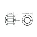 Wellenanode 25mm aus Zink