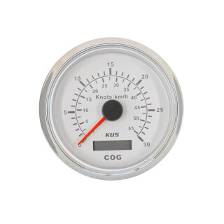 GPS Tachometer bis 55 Km/h für Boote Edelstahl-Weiß  12V oder 24V