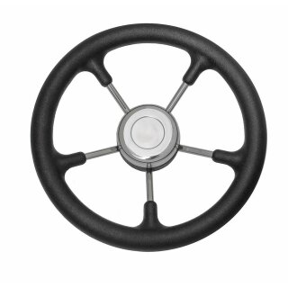 Savoretti Steuerrad für Sportboote 32cm Edelstahl und schwarz
