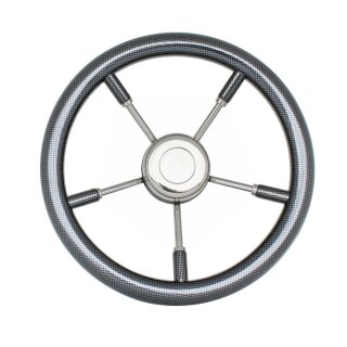 Savoretti Steuerrad für Sportboote  35cm Edelstahl und Carbon-Look