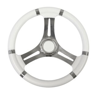 Savoretti Steuerrad für Sportboote 35cm Edelstahl und Polyurethan weiß