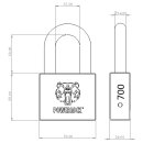 PowerLock Vorhängeschloss aus Edelstahl mit separater Halterung