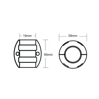 Wellenanode 19mm aus Magnesium